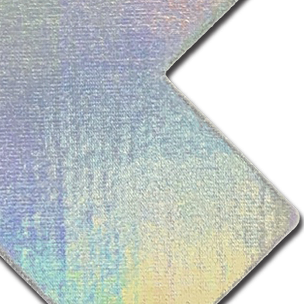 Pastease Plus X Silver Holographic Cross Nipple Pasties in a close-up view showing the shiny holographic finish.