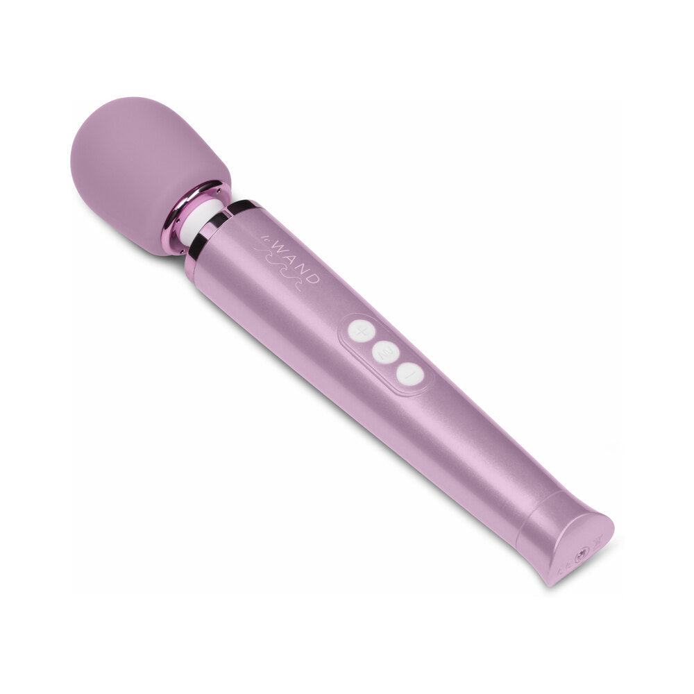 Le Wand Dive Submersible Vibrating Massager Lavender displayed in elegant design, showcasing its waterproof features and controls.