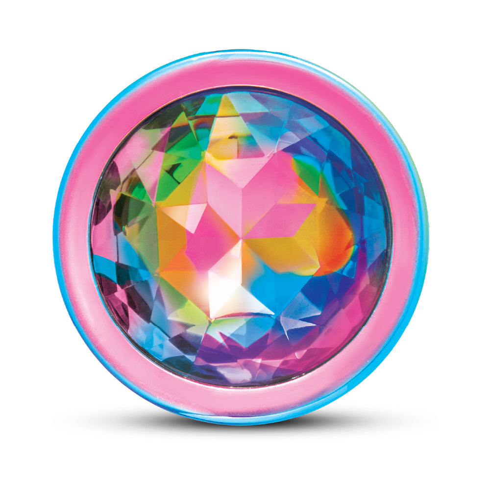 B-vibe Essentials 2-piece Rainbow Bling Anal Training Set colorful gem design featuring rainbow bling detail.