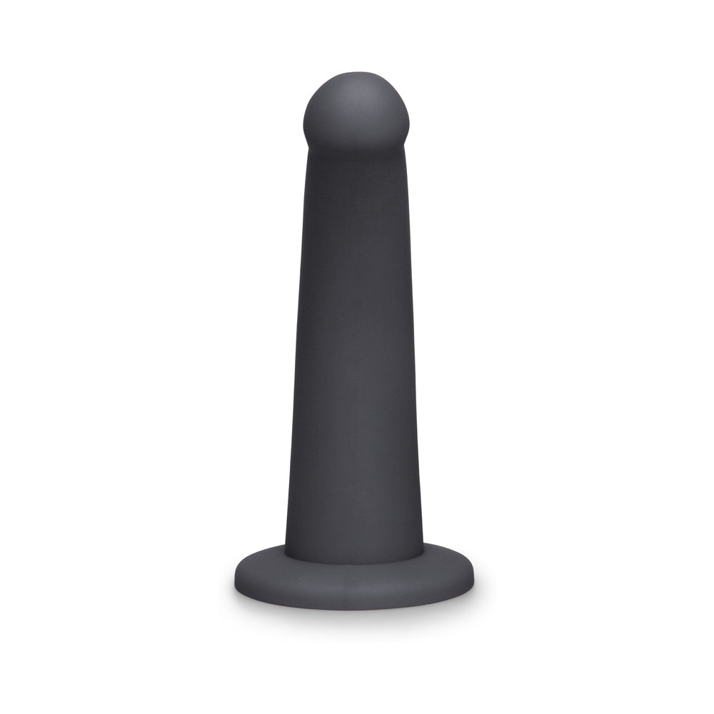 B-vibe Essentials 7 Inch Smooth Silicone Dildo Black features a sleek, non-phallic design for ultimate comfort.
