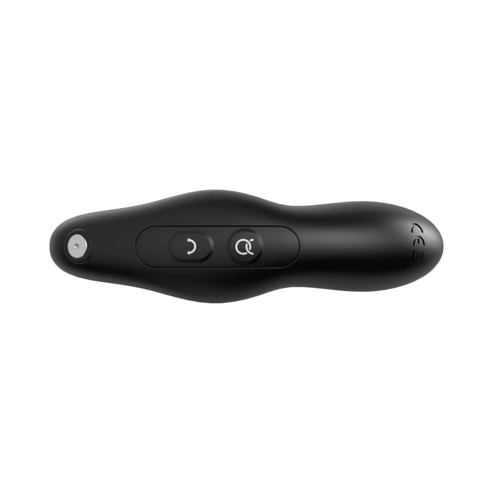 Forto Flex Pro Anal Toy in Black with control buttons for discreet anal exploration.