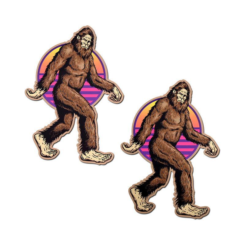Pastease Sasquatch Bigfoot Pasties featuring playful Bigfoot designs in vibrant colors.