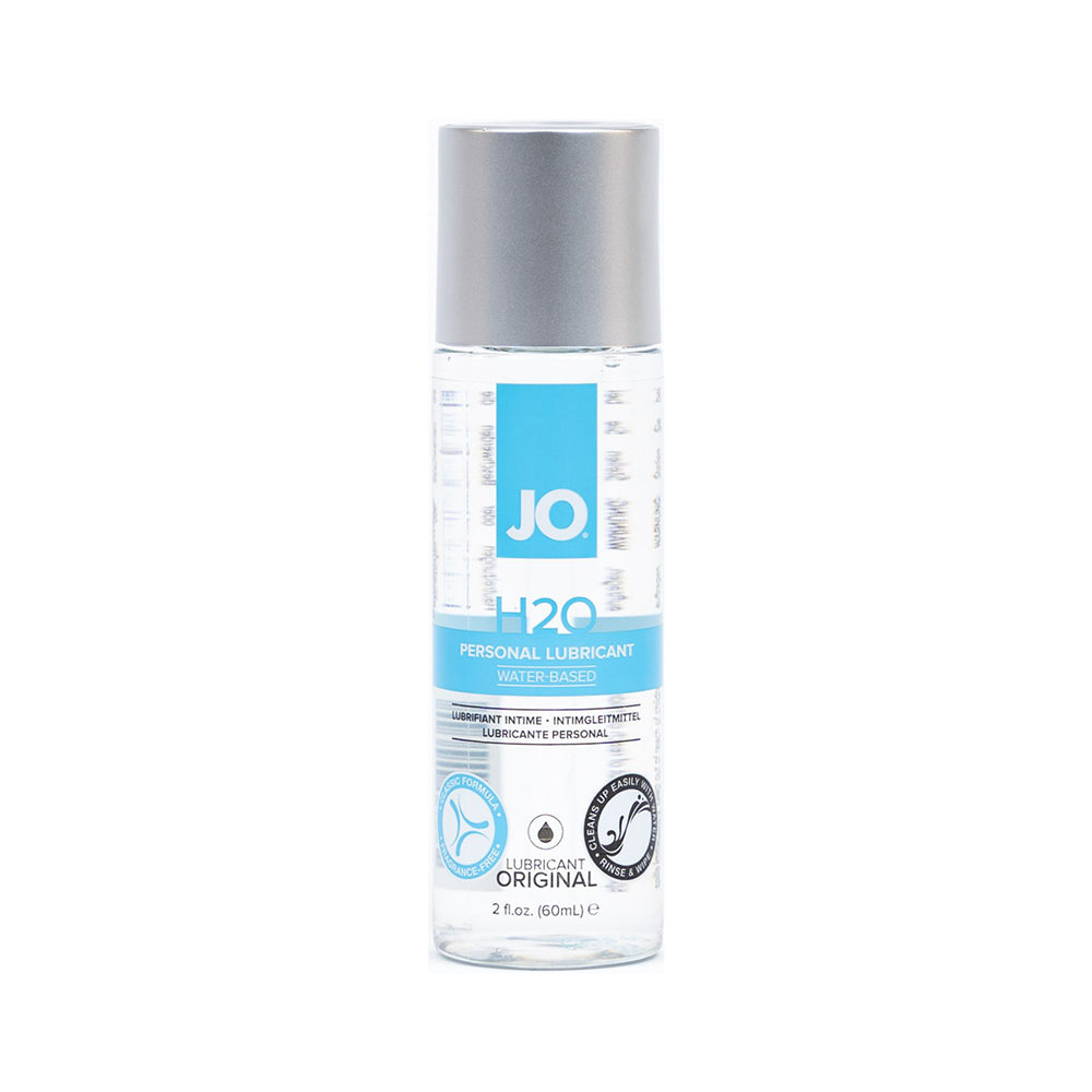 Jo H2o Original Water-based Lubricant 2 Oz in a clear bottle with a silver cap.