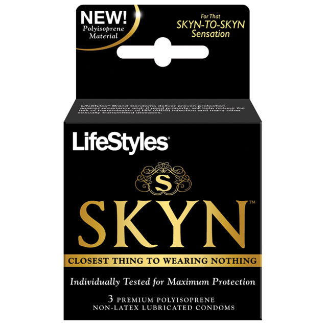 Lifestyles SKYN Condoms 3 Pack - Premium non-latex condoms for comfort and protection.