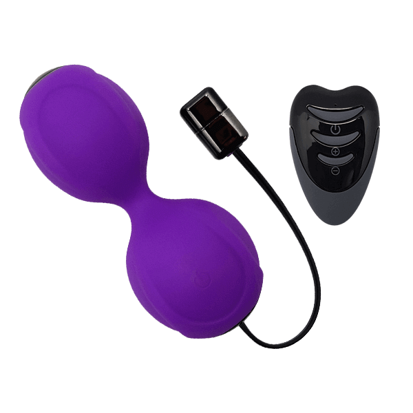 LavaJoy Vibrating Remote Controlled Duo Kegel Balls with remote for pelvic wellness and pleasure.