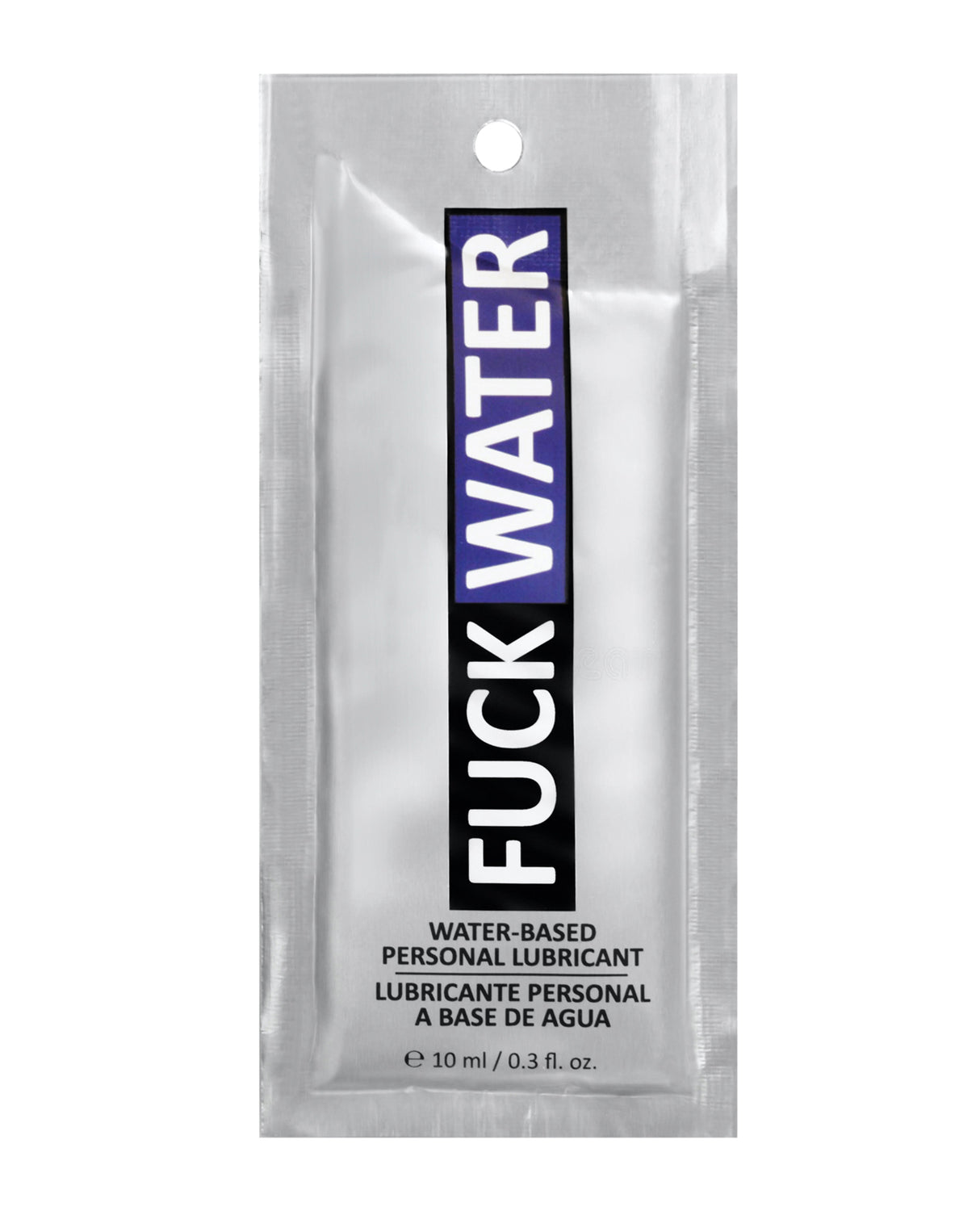 Fuck Water-based Lubricant Foil 0.3 Oz package, featuring a sleek design for personal lubricant.