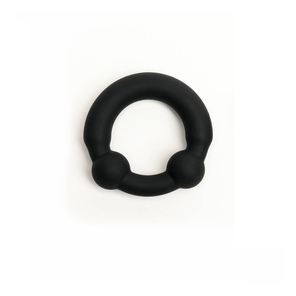 Sport Fucker Fusion Ring Grand Prix Regular Cock Ring, black silicone cock ring with internal metal framework for support.