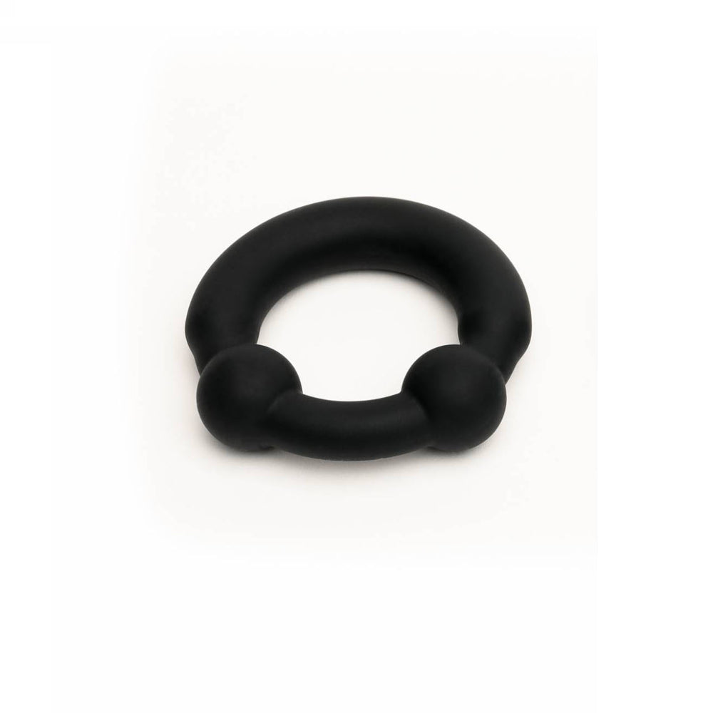 Sport Fucker Fusion Ring Grand Prix Regular Cock Ring in soft black silicone with embedded metal balls.