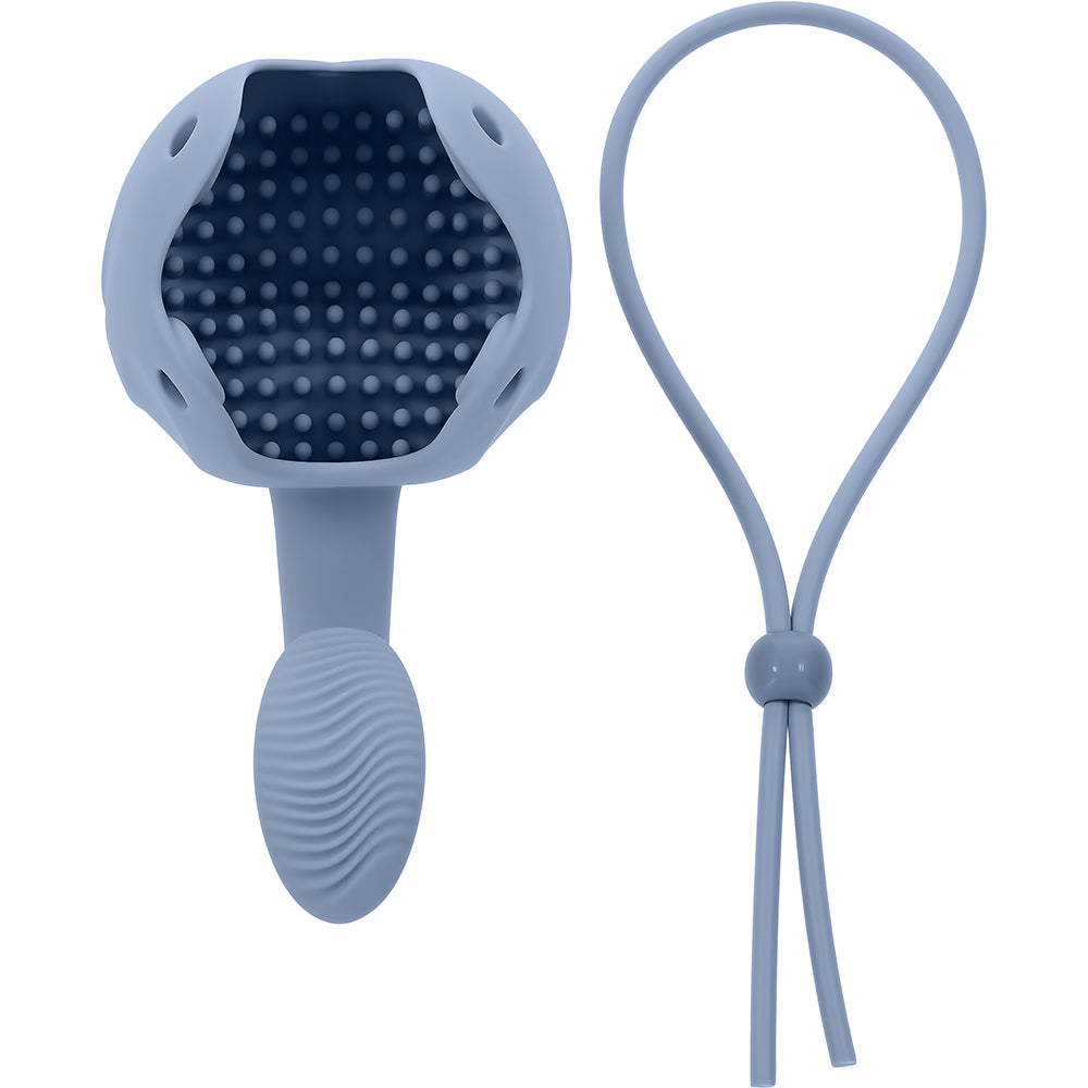 Zero Tolerance In A Nutshell Vibrating Ball Cup Blue features silicone massager for enhanced pleasure.