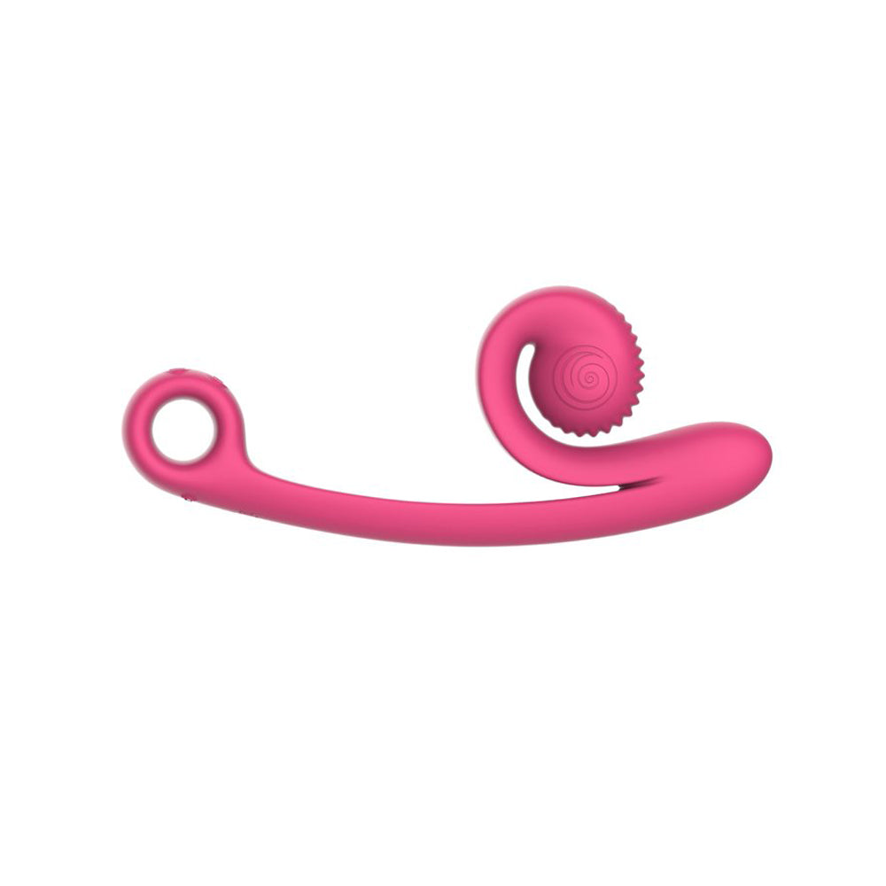 Snail Vibe Curve Dual Stimulator Pink designed for G-spot and A-spot stimulation in a discreet, quiet experience.