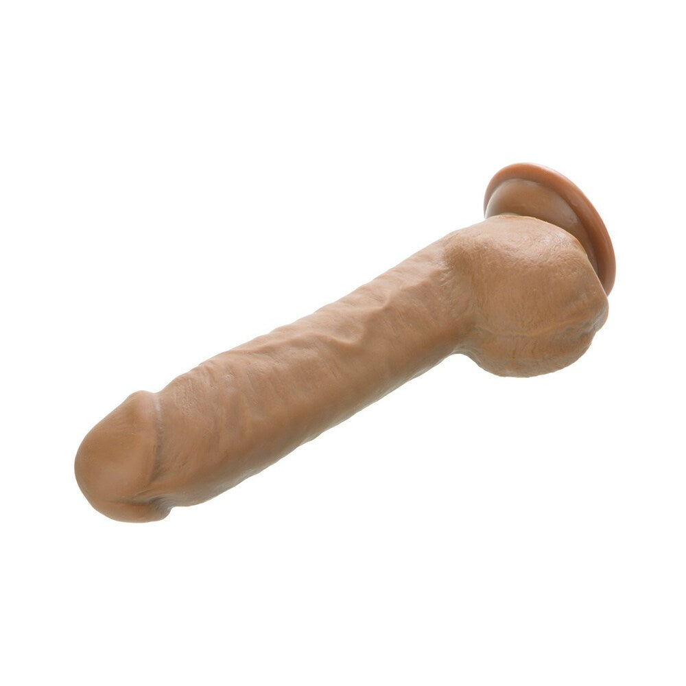 Adam & Eve Adam's Colossal 12 Inch Dildo Brown showcasing realistic details and oversized design.