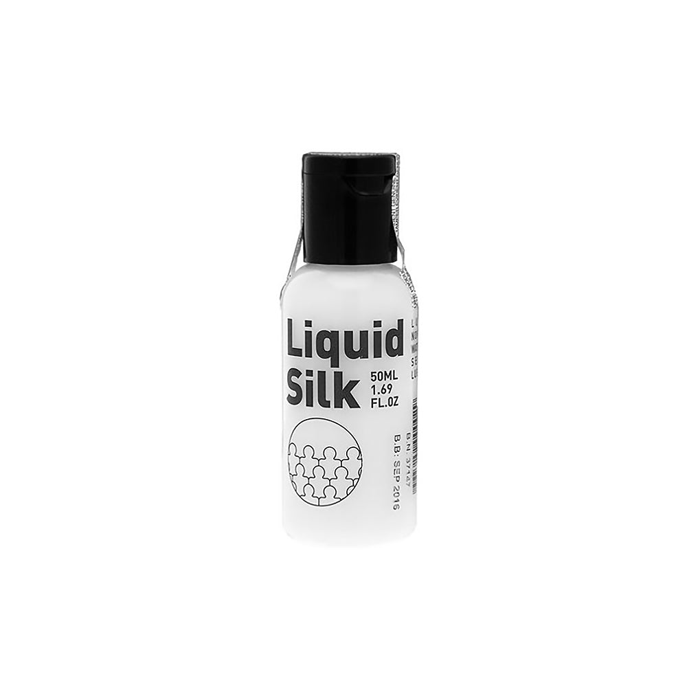 Liquid Silk Water-based Lubricant 50 ml bottle with a sleek design.