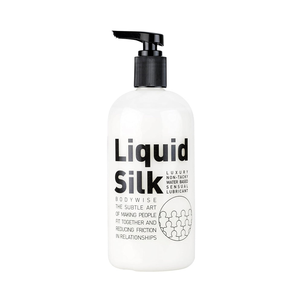 Liquid Silk Water-based Lubricant 500 ml bottle with pump for a smooth, non-tacky glide in relationships.