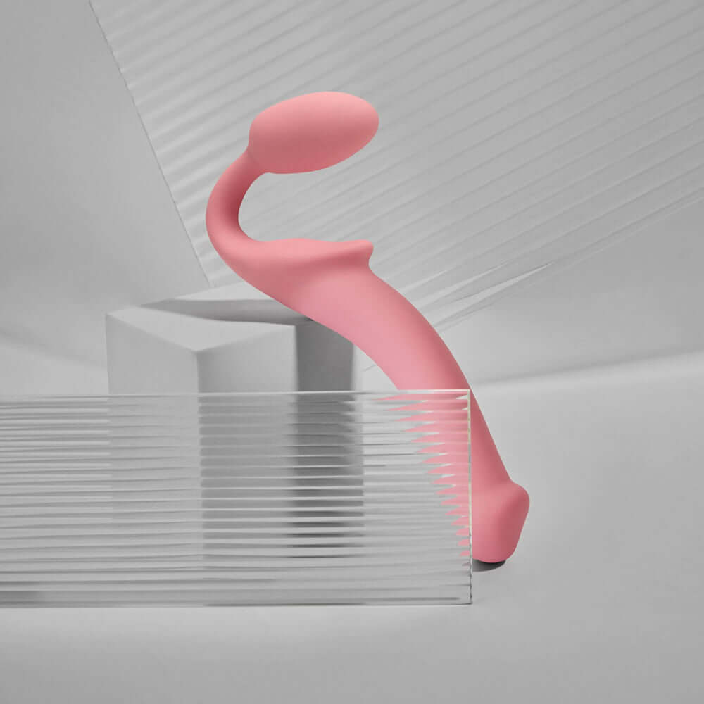 Strap-On-Me Silicone Bendable Strapless Strap-On Pink XLarge displayed against contemporary background.