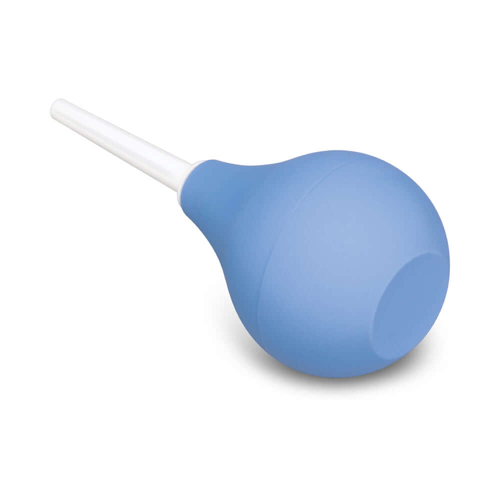 b-Vibe Compact Enema Douche Blue for travel hygiene and on-the-go cleanliness.