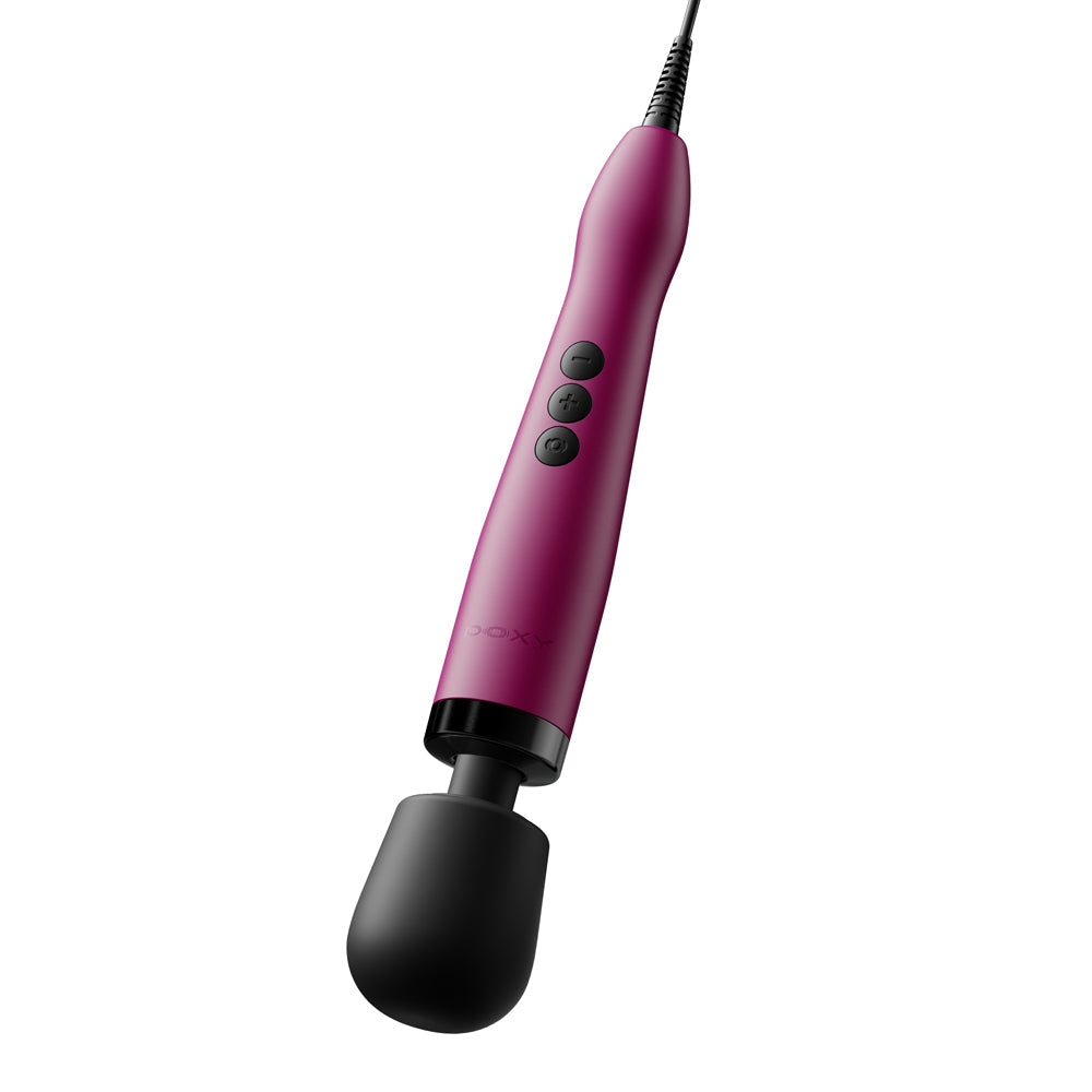 Doxy Original Wand Massager Pink with black head and control buttons, known for powerful performance.
