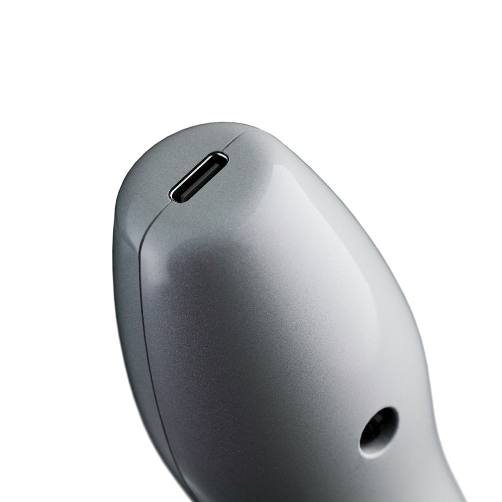 Doxy Die Cast Max Cordless Wand Massager White close-up showing charging port