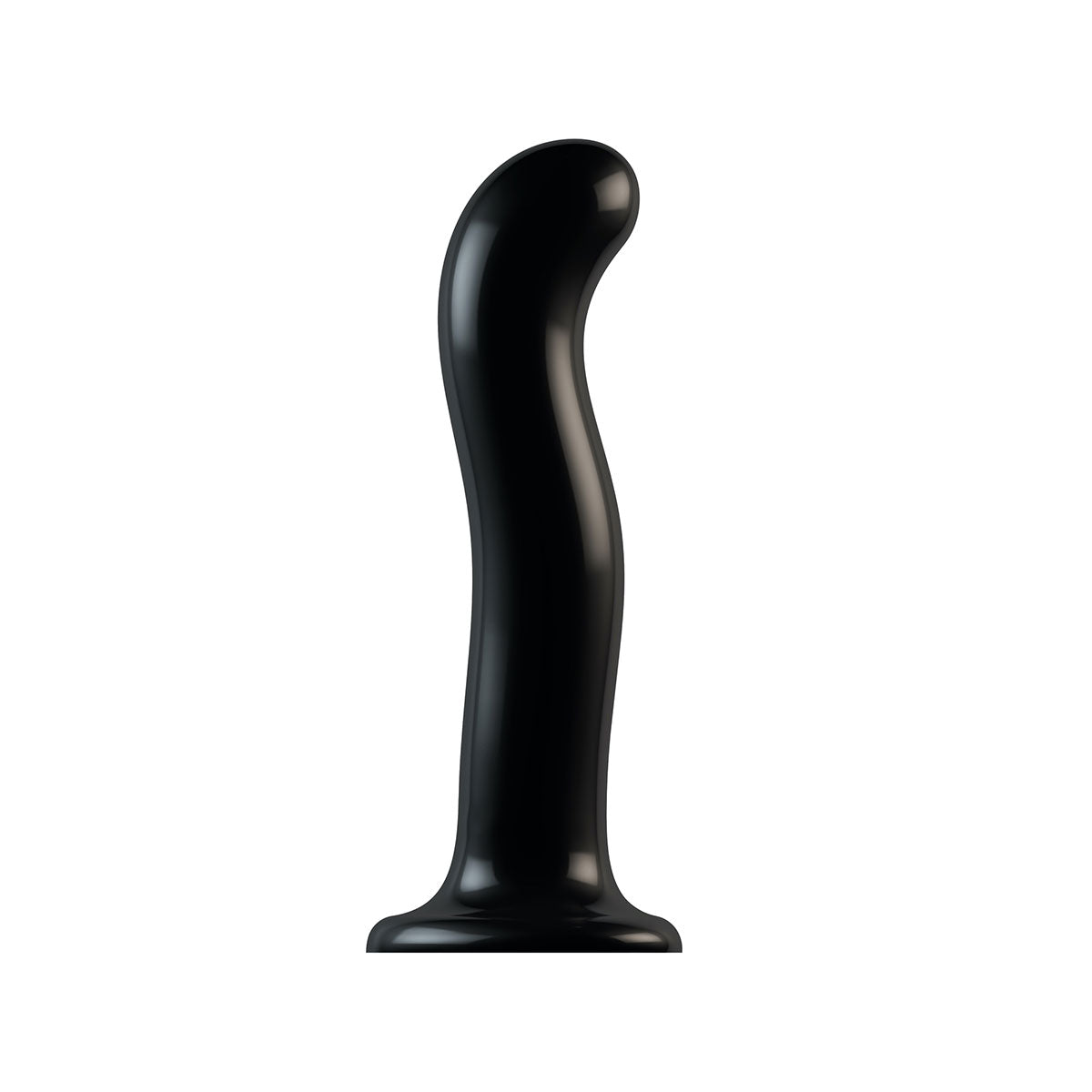 Strap-On-Me P&G Spot Dildo Extra Large Black side view showing its ergonomic design for targeted stimulation.