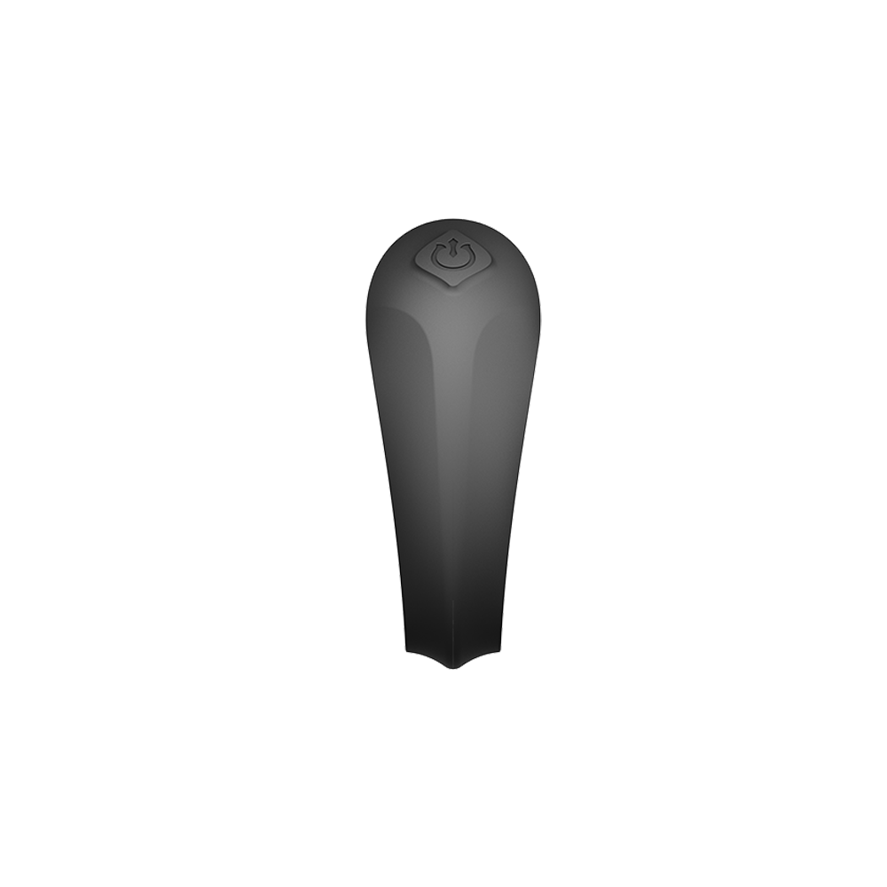 ZALO Apis Vibrating Couples Ring Obsidian Black top view showing sleek design and button.