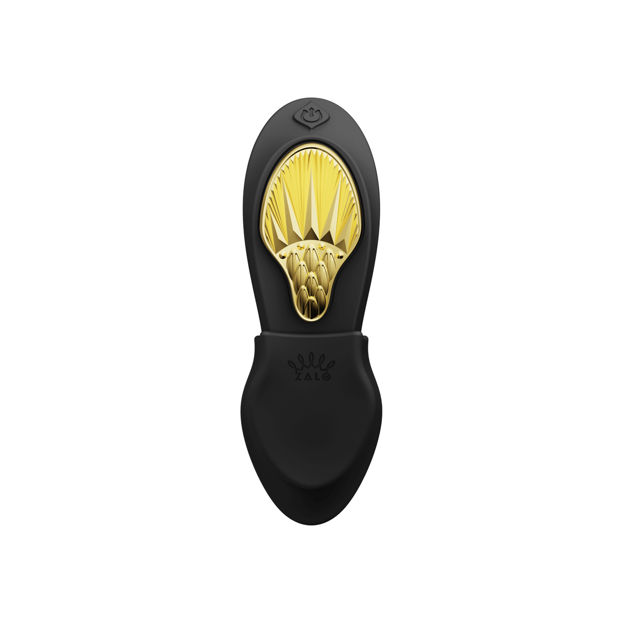 ZALO Aya Wearable Vibrator in Obsidian Black with ergonomic design and sleek, contoured shape for versatile stimulation.