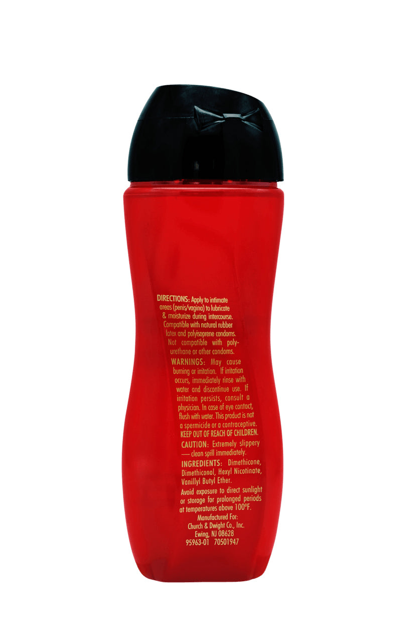 Trojan Arouses and Releases Lubricant 3 Fl Oz bottle with directions and ingredient list