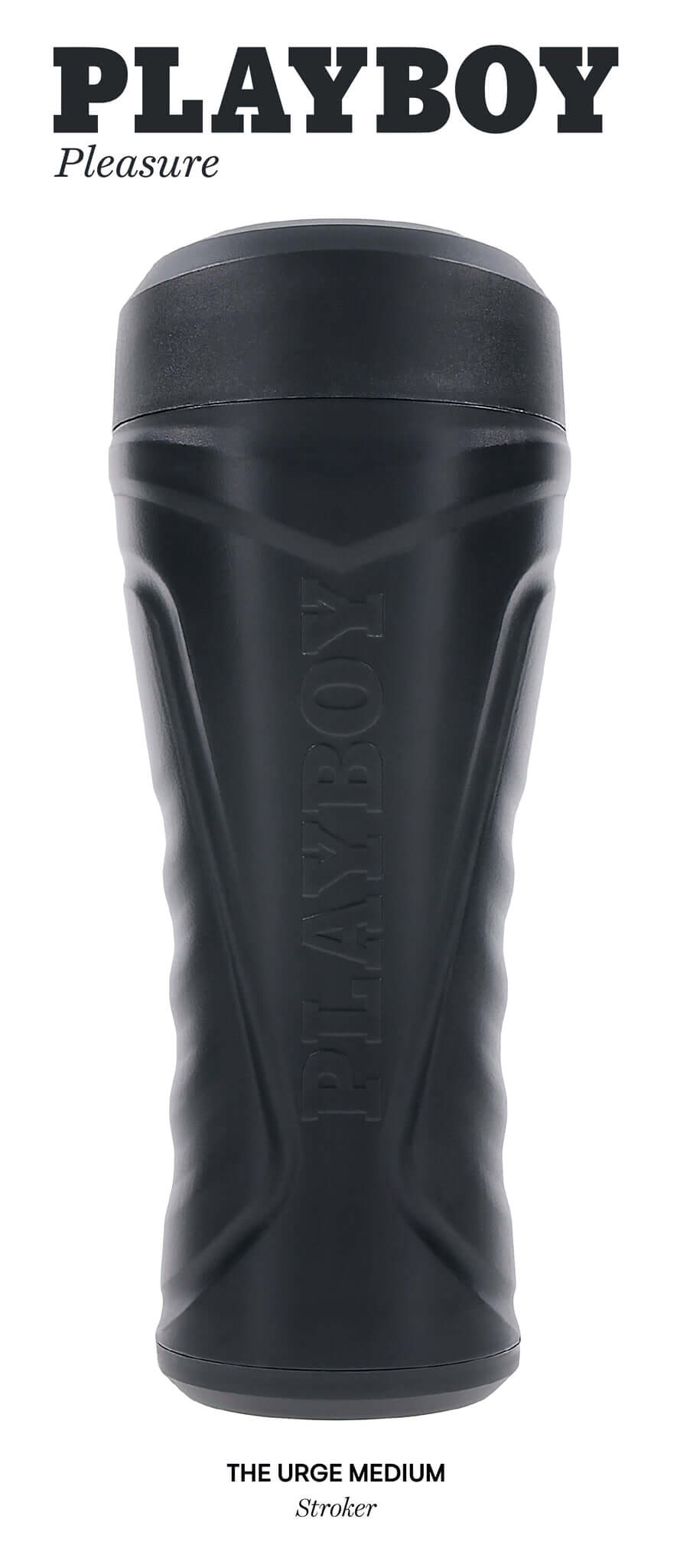 Playboy The Urge Stroker Medium, a sleek black pleasure device designed for comfort and high-performance stimulation.