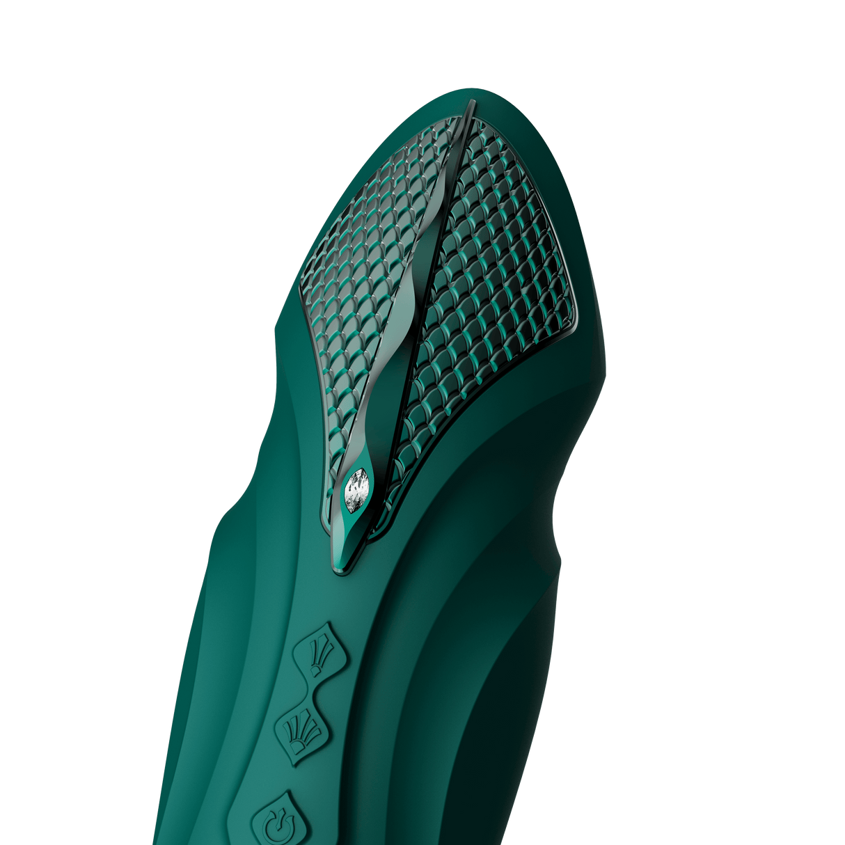 Turquoise green ZALO Sesh Compact Sex Machine with textured grip and PowerThrust technology for enhanced satisfaction.