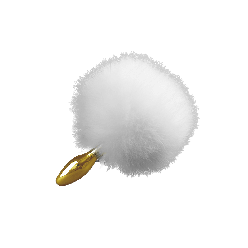 UPKO White Fox Fur Bunny Tail Small Butt Plug by UPKO at $49.99
