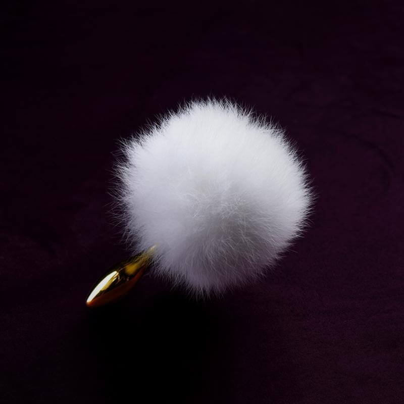 UPKO White Fox Fur Bunny Tail Small Butt Plug by UPKO at $49.99