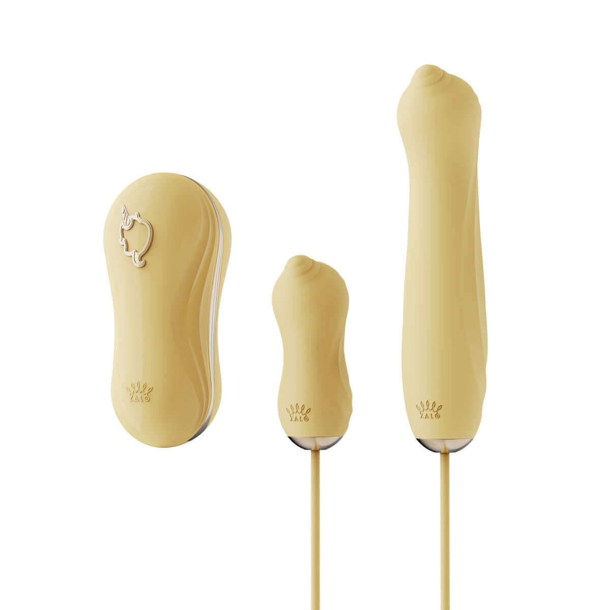 ZALO Unicorn Set Suction Massager Lemon Yellow - Trio of pleasure devices for unique, ultra-powerful stimulation and enchanting experience