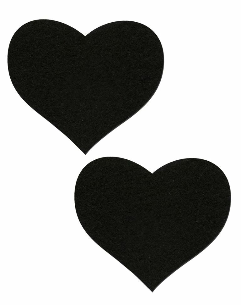 Pastease Sweety Heart Nipple Pasties Black in black heart shape for playful, flirty coverage.