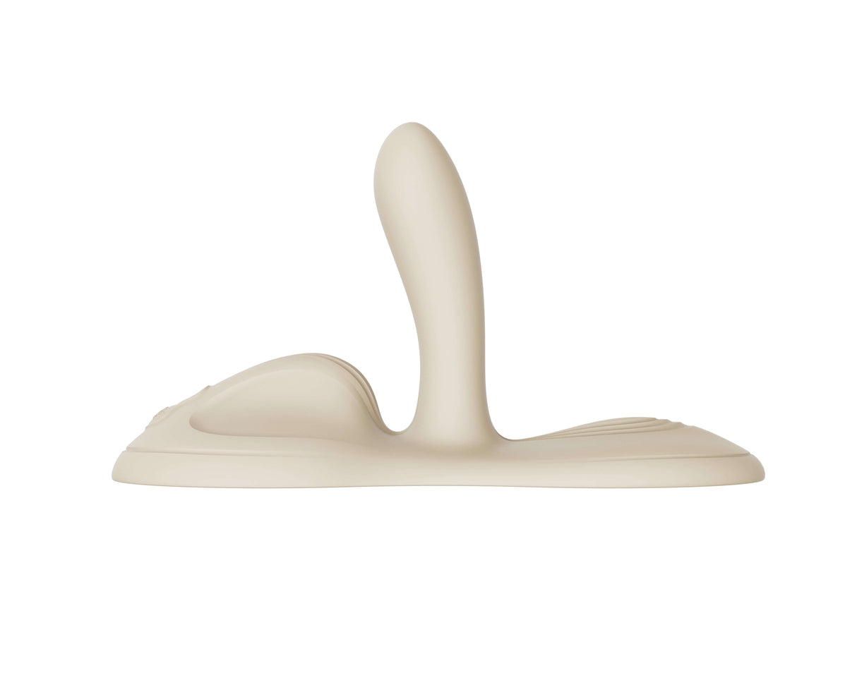ZALO Flora Smart Vibrating Pad in ivory white, designed for simultaneous clitoral, vaginal, and anal stimulation.