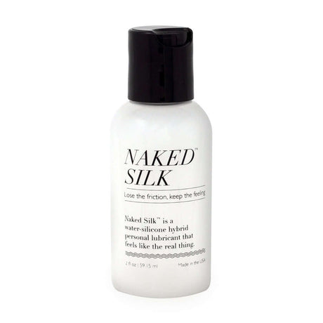Naked Silk Water Silicone Hybrid Lubricant 2 Oz bottle with a smooth, premium formula for comfort and performance.