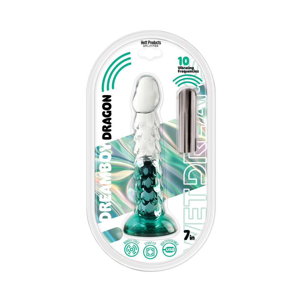 Wet Dreams Dream Boy Dragon 7 Inch Jelly Dildo Aqua