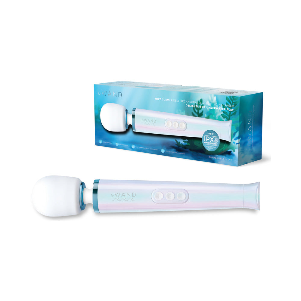 Le Wand Dive Submersible Vibrating Massager Seashell with waterproof design and multiple vibration settings.