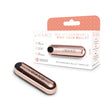 Le Wand Essentials Mini Rose Gold Bullet Vibrator with sleek design, three speeds, and waterproof features.