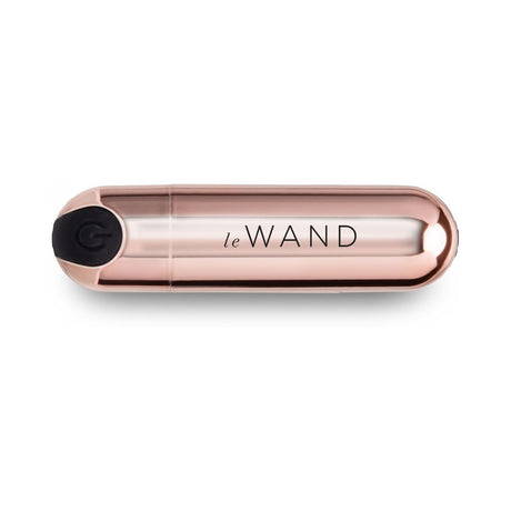 Le Wand Essentials Mini Rose Gold Bullet Vibrator in sleek rose gold finish, perfect for targeted clitoral stimulation.