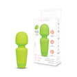 Le Wand Essentials Mini Wand Vibe Pocket-sized Vibrator in green color with packaging.