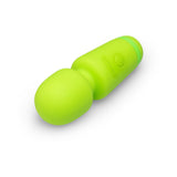 Le Wand Essentials Mini Wand Vibe Pocket-sized Vibrator in vibrant green color, perfect for discreet stimulation.