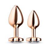 B-vibe Essentials 2-piece Jewel Hearts Anal Training Set featuring two heart-jewel anal plugs for comfortable pleasure.