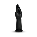B-vibe Essentials Silicone Hand Fisting Dildo Black features a hand-shaped design for deep and gradual exploration.