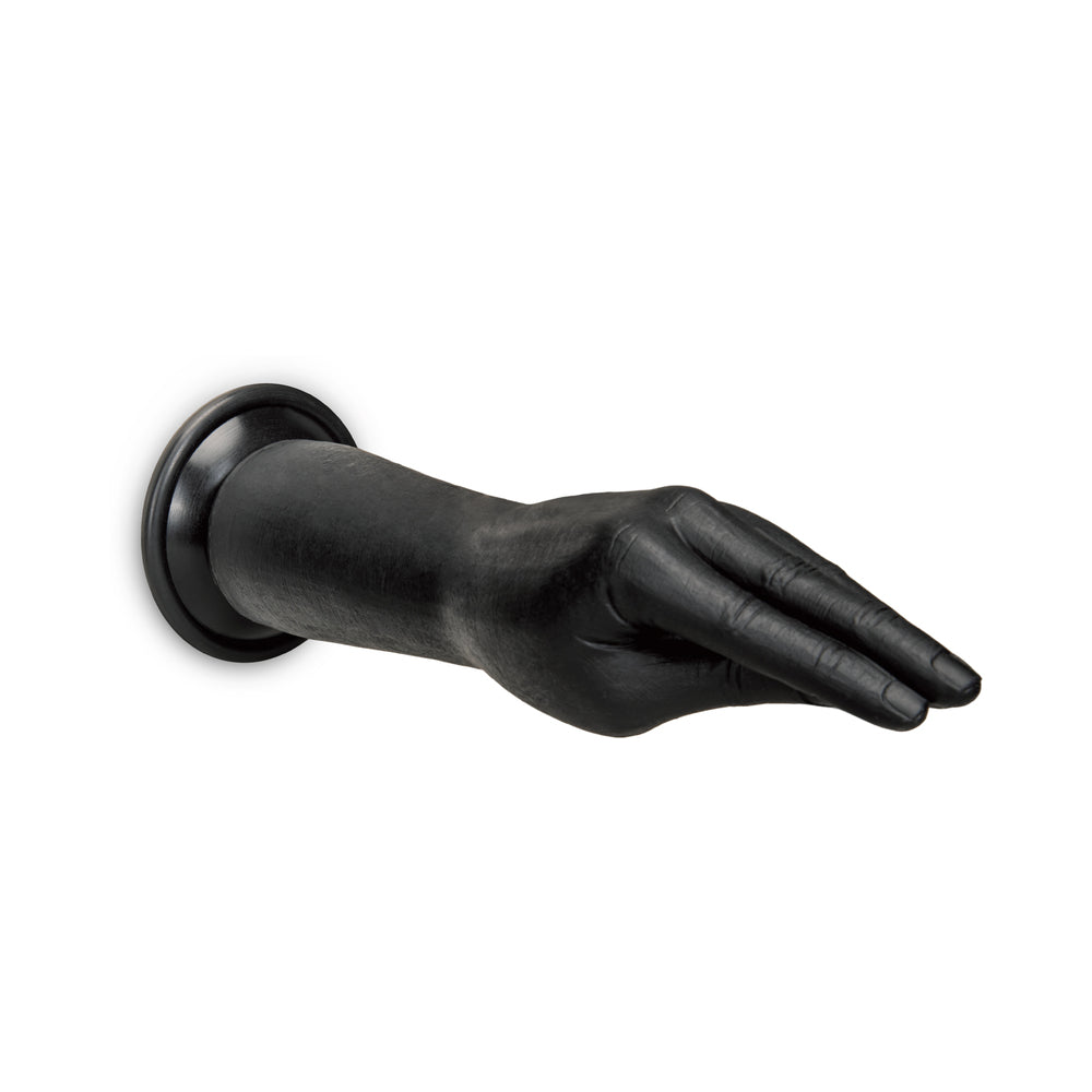 B-vibe Essentials Silicone Hand Fisting Dildo Black designed for deep fullness and stretching pleasure.