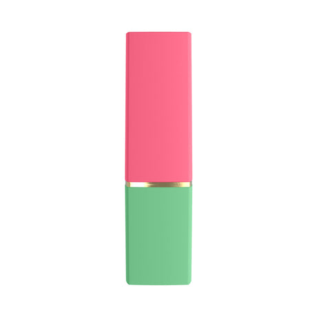 Womanizer Beauty Air Pulse Stimulator Green & Pink styled as a discreet lipstick for on-the-go pleasure.