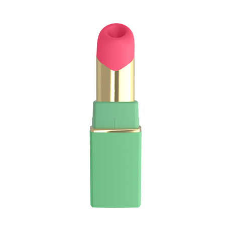 Womanizer Beauty Air Pulse Stimulator Green & Pink styled as a lipstick for discreet pleasure.