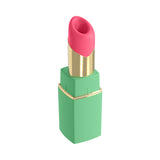 Womanizer Beauty Air Pulse Stimulator Green & Pink styled as a discreet lipstick for portable pleasure.
