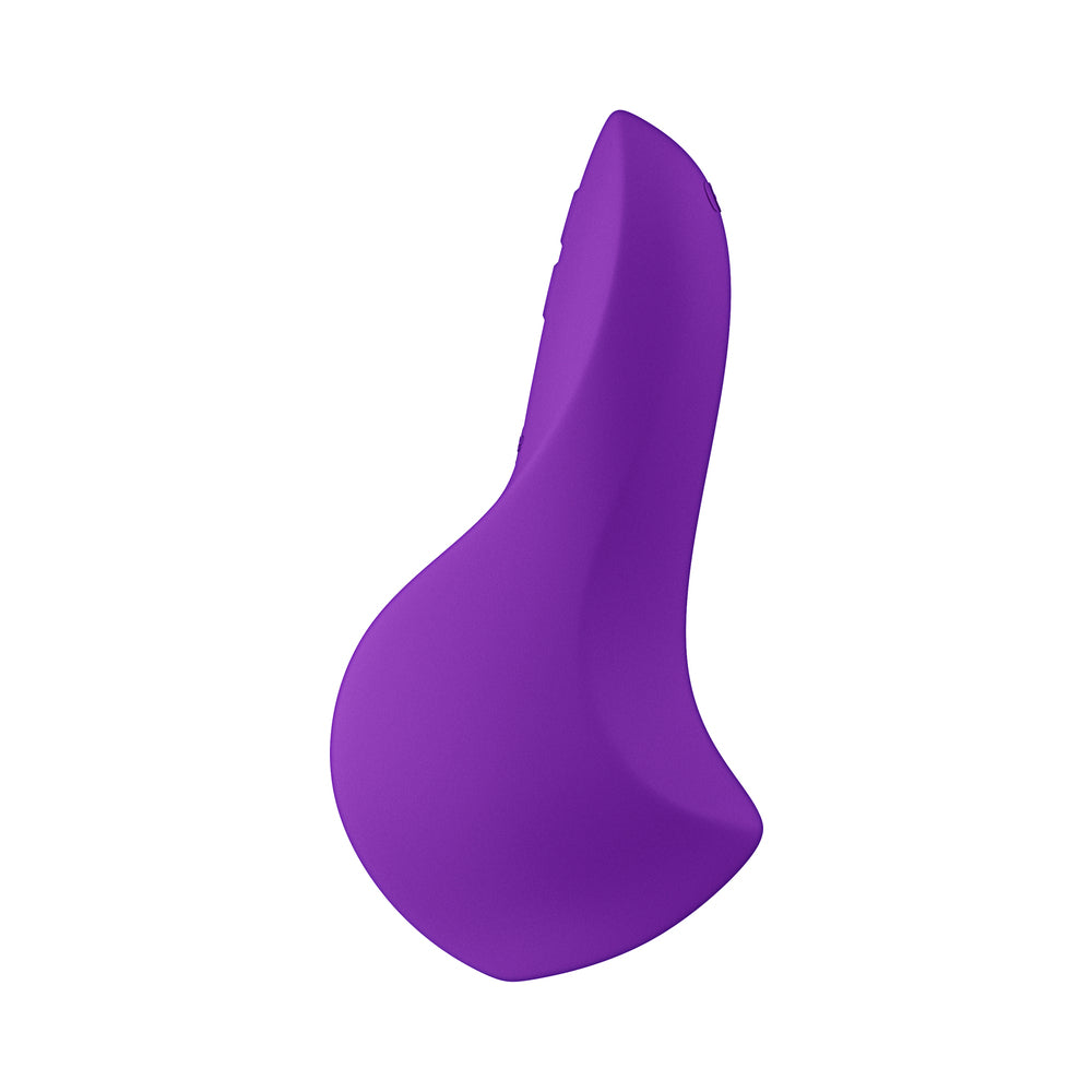 We-Vibe Shared Touch Couples Grinding Vibrator Purple side view showing ergonomic design and vibrant color.