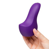 We-Vibe Shared Touch Couples Grinding Vibrator Purple held in hand, showcasing its ergonomic design for couple stimulation.