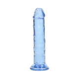 Realrock Realistic Dildo 5 Inch Blue showing lifelike shape and playful blue color, ideal for both newcomers and seasoned users.
