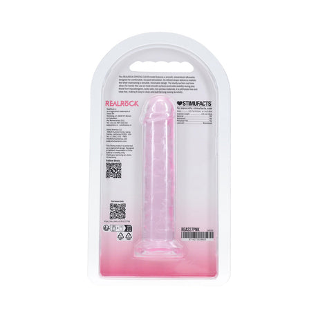 Realrock Realistic Dildo 5 Inch Pink package showcasing its lifelike design and beginner-friendly features.