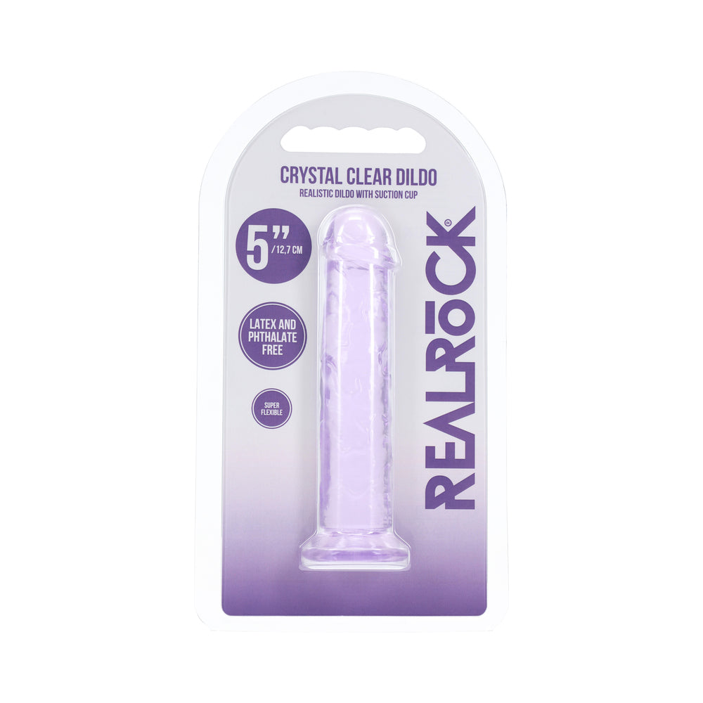 Realrock Realistic Dildo 5 Inch Purple with suction cup, designed for comfort and pleasure.